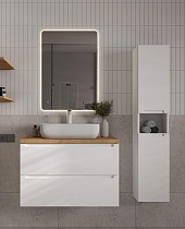 Мебель для ванной ЗОВ Дион 60 см со столешницей, белый матовый