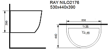 Раковина Nilo Ray 2176 nero 53 см