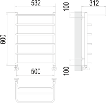 Полотенцесушитель водяной Terminus Полка П6 500x600, 4670078530288