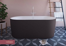 Акриловая ванна Cezares Metauro Central METAURO-INT-Central-180-80-60-B-W-MATT 180x80 см белый матовый/черный матовый