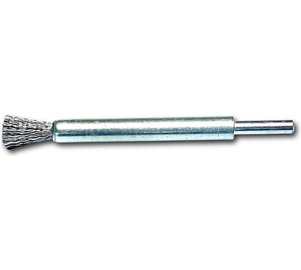 Щетка концевая гофрированная Lessmann Д12x120, STA 0,30мм, хв-к 6мм удлиненная 458161