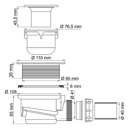 Сифон для поддона WasserKRAFT D455