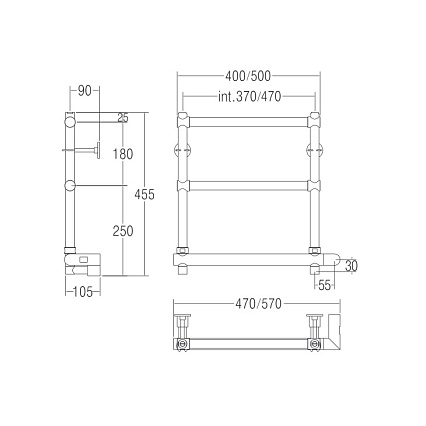 Полотенцесушитель электрический Margaroli Sole 540-3 хром 5404703CRNB