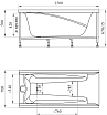 Акриловая ванна Ваннеса Орнела 150х70 см
