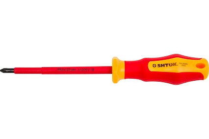 Диэлектрическая крестовая отвертка SHTOK 1000В Ph2x125 мм 09206