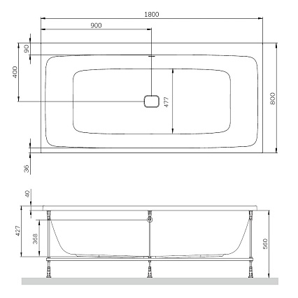 Акриловая ванна Am.Pm Func W84A-180-080W-A 180x80 см