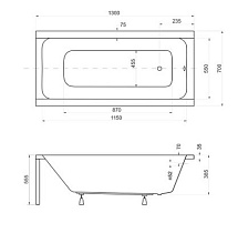 Акриловая ванна Besco Modern 130x70