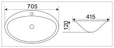 Раковина CeramaLux TR422 71 см