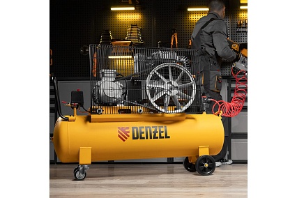 Воздушный компрессор Denzel BCI4000-T/100 ременной привод, 4,0 кВт, 100 литров, 690 л/мин 58123