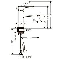 Смеситель для раковины Hansgrohe Metropol 100 74500000