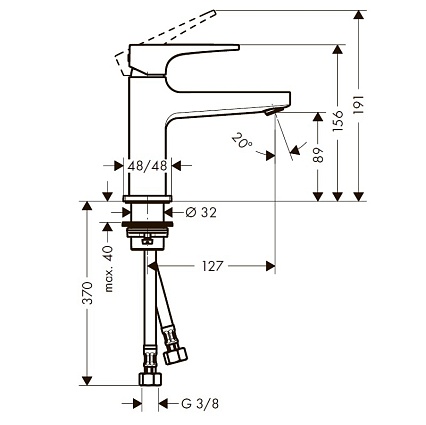 Смеситель для раковины Hansgrohe Metropol 100 74500000