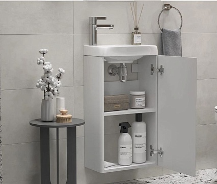 Тумба с раковиной Velvex Bio 40 см, покрытие пленка, высота 65 см