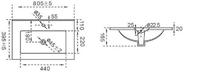 Раковина CeramaLux NYJ 803-80 81 см