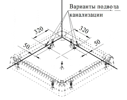 Поддон для душа Радомир 1-11-0-0-0-120 110x110 квадратный