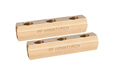 Коллектор PROFACTOR латунный, двусторонний в/в 1&quot; х 3 вых 1/2&quot;вн PF MF 260.3