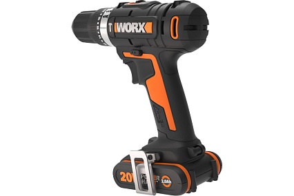 Ударная аккумуляторная дрель-шуруповерт Worx 50 Нм, 20 В, 2 Ач x 2, ЗУ 2 А, кейс WX370