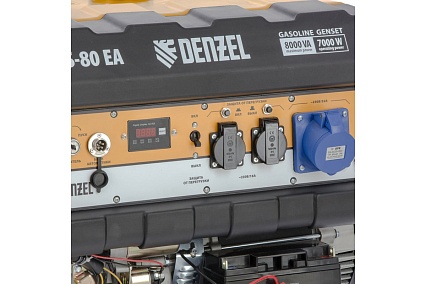 Бензиновый генератор Denzel PS 80 EA, 8,0 кВт, 230В, 25л 946924