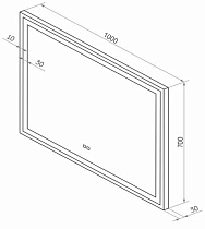 Зеркало Континент Mercury Led 100x70 см с подсветкой, антипар ЗЛП761