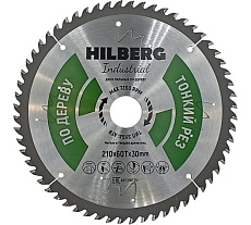 Диск пильный по дереву Industrial 210х30 мм, 60Т, тонкий рез Hilberg HWT212