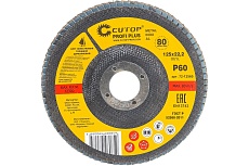 Круг наждачный лепестковый по металлу Plus (125 х 22.2 мм; Р60; циркониевый) CUTOP 72-12560