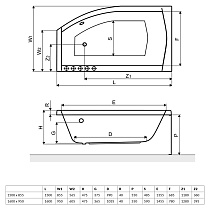 Акриловая ванна Excellent Magnus 160x95 R