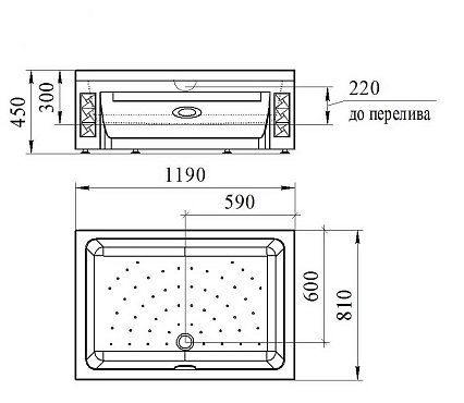 Поддон для душа Радомир Верчелли 1-11-0-1-0-013 119x81 L