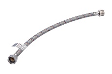 Подводка для воды СТМ сталь, 1/2&quot;, гайка-штуцер, 40 cм CWFHM040