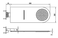 Верхний душ RGW Shower Panels SP-62 50x20 с водопадом, хром