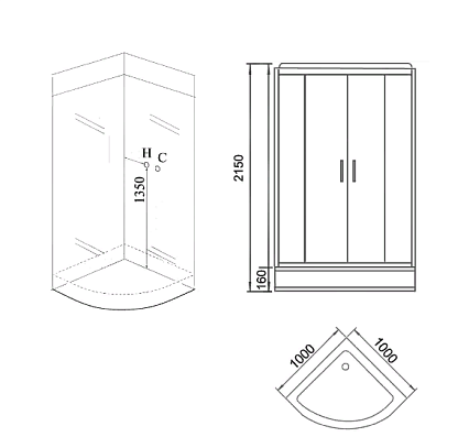 Душевая кабина Grossman GR160 100x100