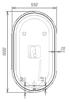 Зеркало Viant Марсель 55 см с подсветкой, VMAR55100-ZLED