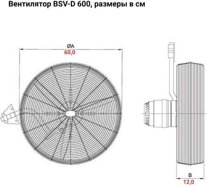 Промышленный настенный вентилятор BVN BSV-D 600