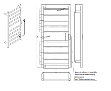 Полотенцесушитель электрический Bemeta 704151044 130W 450x960, белый матовый