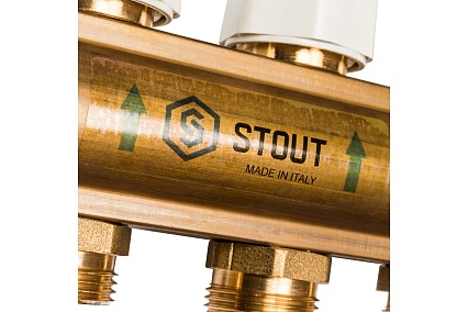 Распределительный коллектор из латуни с расходомерами 12 вых. STOUT SMB 0473 000012