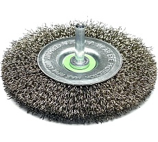 Щетка дисковая гофрированная Lessmann Д100x10, ROF 0.30 мм, хвостовик 6 мм 410155