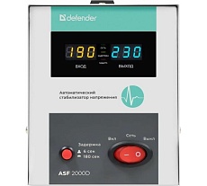 Напольный стабилизатор напряжения Defender ASF 2000D 1200Вт метал корпус, 2 розетки 99037