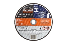 Круг отрезной по металлу 230x1.6x22.2 мм Gepard GP15230-16
