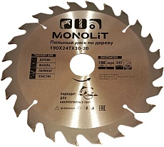 Пильный диск по дереву Monolit 190x30-20 мм, 24Т 1203