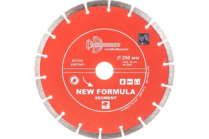 Диск алмазный отрезной Сегментный New Formula (250х32/25.4 мм) TRIO-DIAMOND S207