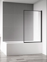 Шторка для ванны AQUAme AQM2859-R 80x140 правая, прозрачное стекло, черный