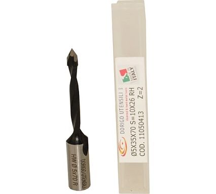 Сверло для сквозных отверстий DORIGO HW Ø5x35x70 S=Ø10x26 Z=2 RH 11050413