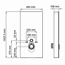 Стеклянный модуль для инсталляции WasserKRAFT Naab 86TLT.040.SE.BL черный