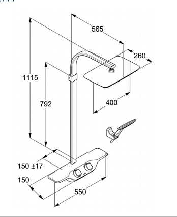 Душевая стойка Kludi Coockpit Discovery 8020091-00, термостат