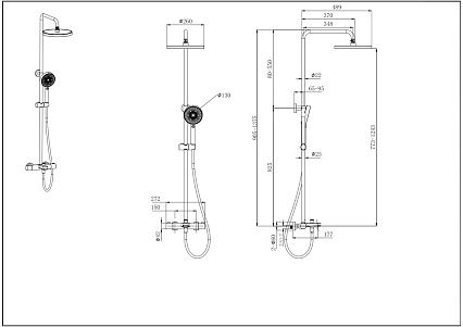 Душевая стойка Aquatek Вега AQ2043 термостат