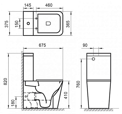 Унитаз-компакт BelBagno Ardente-R BB02093CPR/BB02093T безободковый
