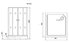 Душевая кабина Grossman GR-171QR 90x90, хром, правая