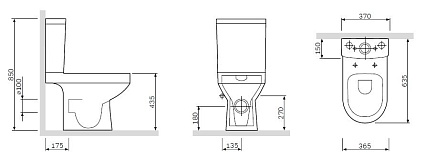 Унитаз-компакт Am.Pm Spirit C708600WH