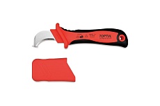 Нож для снятия изоляции с загнутым лезвием Toptul VDE 1000V SFAB5020V4