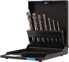 Набор спиральных машинных метчиков VOLKEL M3-M12 HSSE DIN371/376 (C/2-3P, R35) 7пр V47817