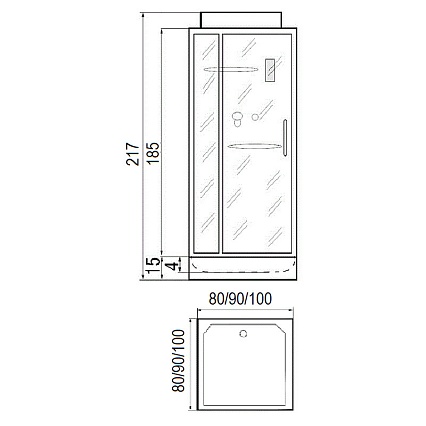 Душевая кабина River Tana 80x80 белый, прозрачное