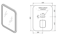 Зеркало Caprigo Контур М-268S-L810 60 см с подсветкой, графит